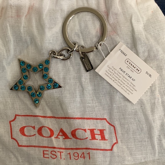 Y2K Vintage COACH Pave Star Keychain - Picture 1 of 6